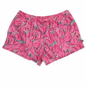 Lauren James Pink Green Floral Print Shorts